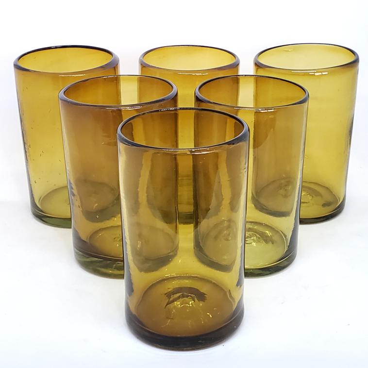 Solid Amber 14 oz Drinking Glasses (set of 6)